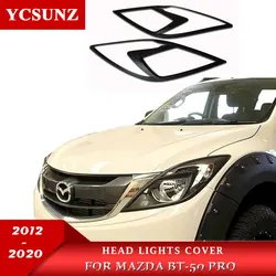 Car Accessories Matte Black Headlamp Headlight Cover For Mazda BT-50 2012 2013 2014 2015 2016 2017 2018 2019 2020 bt50