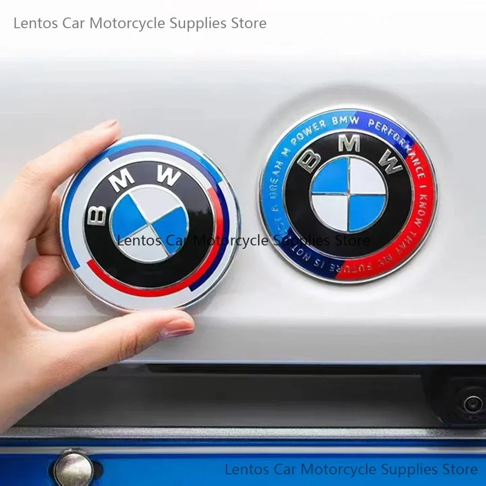 Modified Front and Rear Logo Wheel CapsSuitable for BMW Car Logo 7pcs 50th Anniversary Special Limited Edition Joint Model