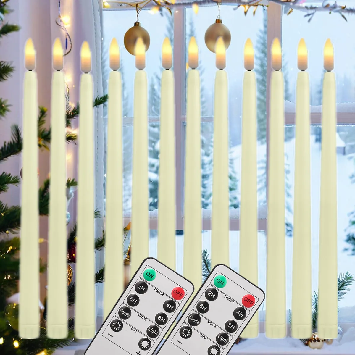 Velas LED sin llama 11 pulgadas con temporizador decoración segura - imagen 2