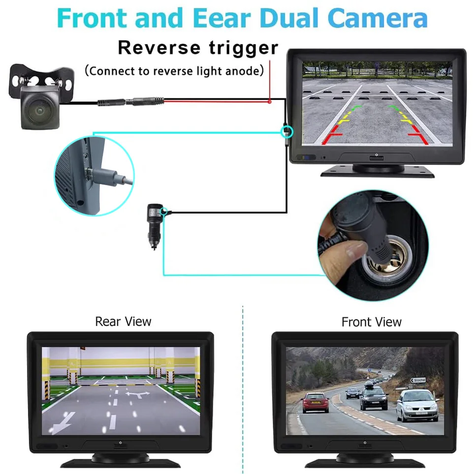 Karadar portátil carplay android auto 7 Polegada gps navegação display de áudio vídeo frente câmeras backup bluetooth wifi fm tmc