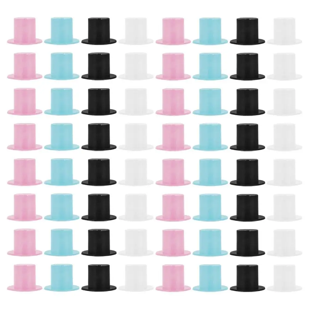 

120 Pcs Mini Hat Decoration Small Top Hats Plastic Snowman DIY Accessories Wide Brim Party Supplies Toppers Craft Material