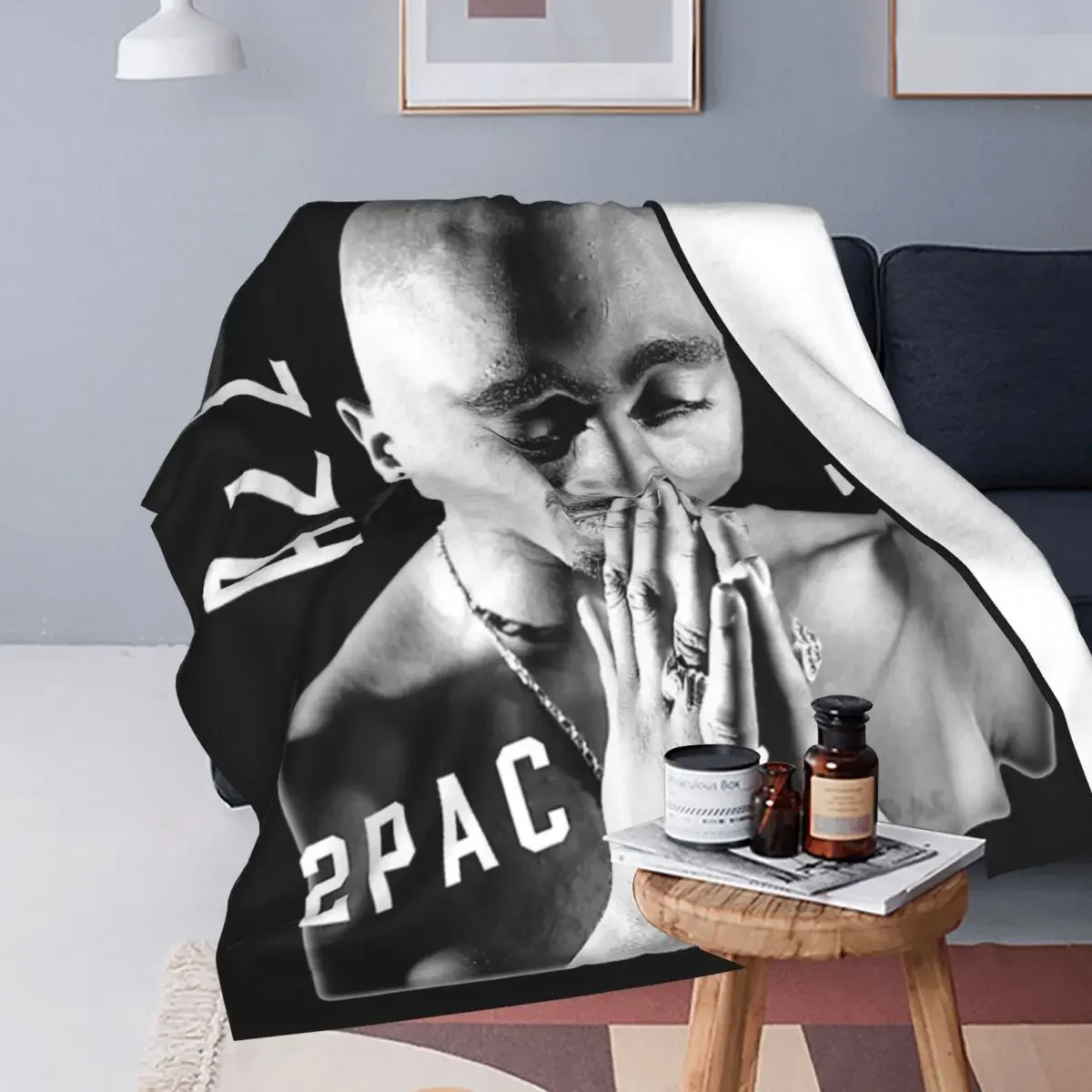 Tupac 2pac Against Life Plush Blanket Hip Hop Vintage Throw Blankets for Sofa Bedding Lounge 200x150cm