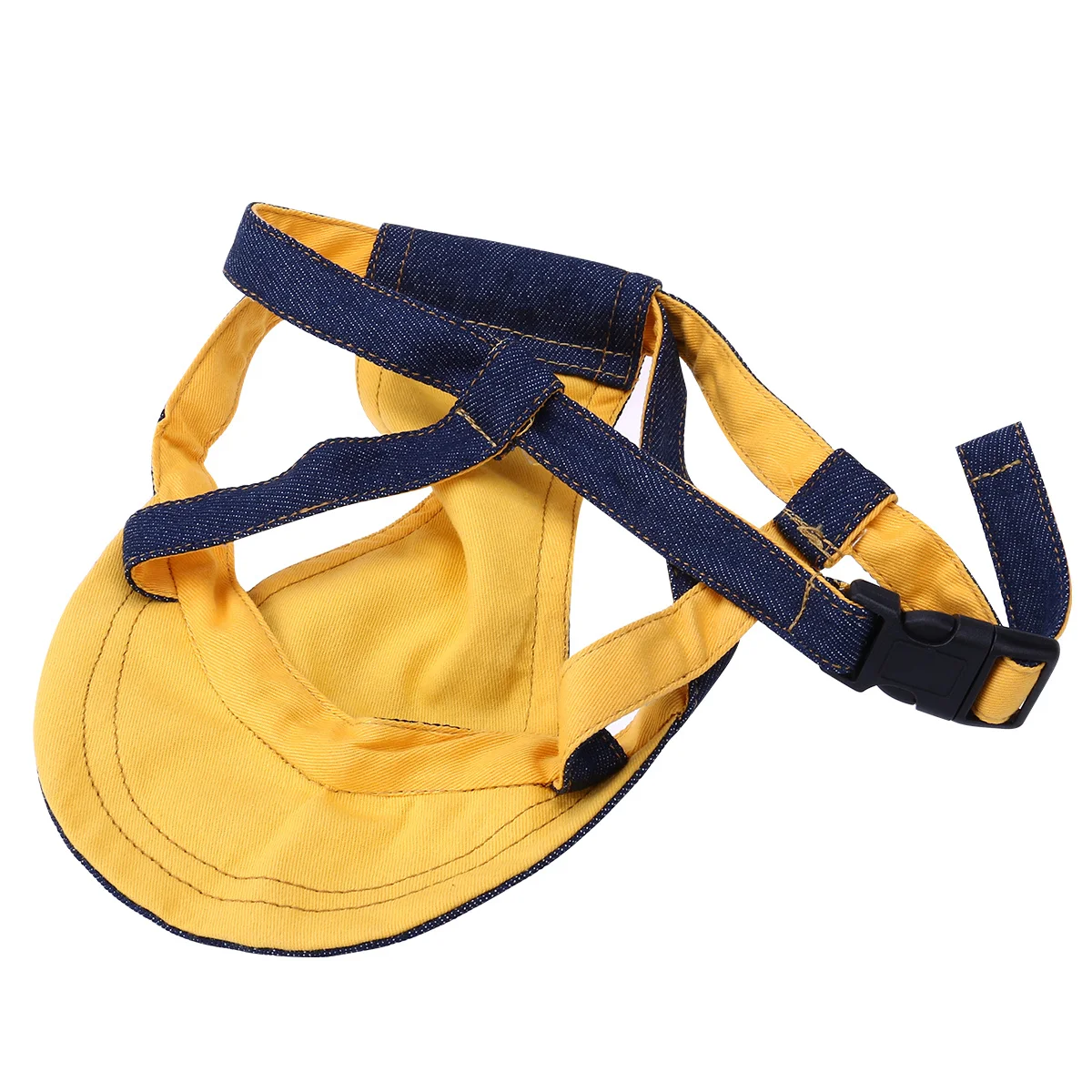 

Pet Dog Puppy Baseball Visor Hat Navy Blue Adjustable Chin Strap Sun Protective Sunhat with Ear Holes Size L Large Dogs Cool