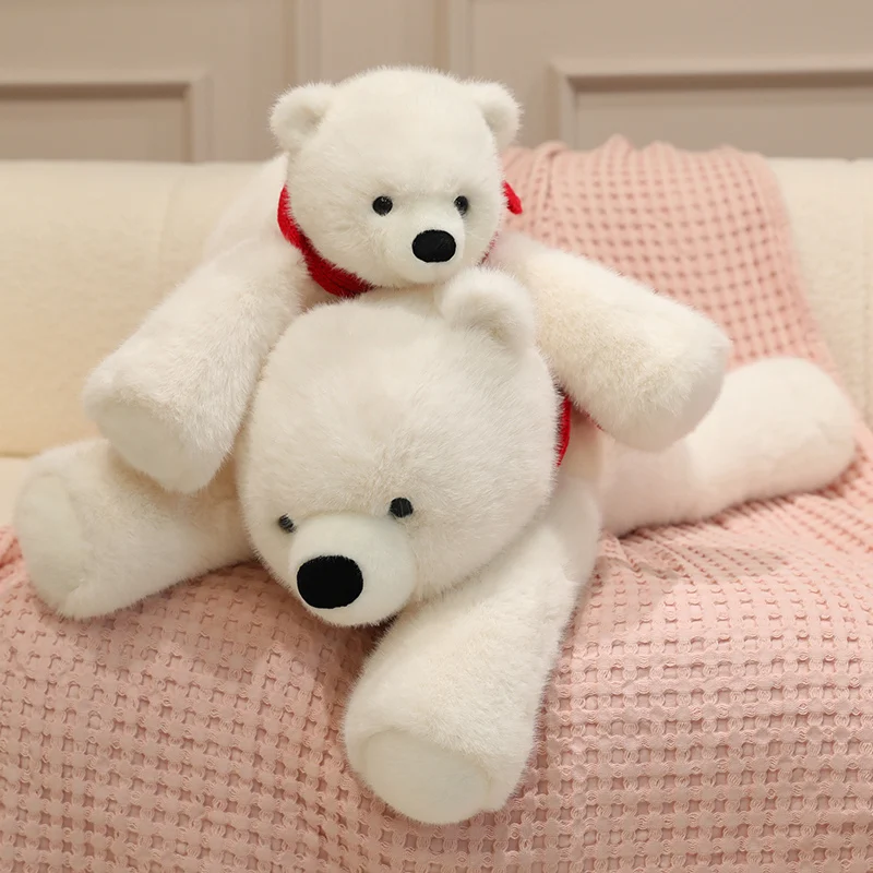 

Kawaii Polar Bear Plush Toy Soft Plushies Stuffed Animal Scarf Polar Bear Doll Room Decoration Christmas Birthday Gift Toys