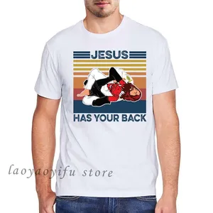 Herrenkleidung Jesus hat seinen Rücken Jiu Jitsu Vintage Christian Kurzärmer männlicher Tops Kawaii Große Kleidung T Jersey 10 Hauptverkaufshemd - №1