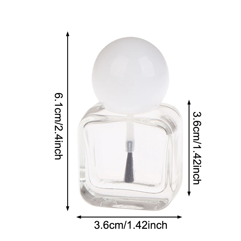 1pcs 10ml Clear Glass Empty Nail Polish Bottle With Brush Cap For Nail Gel Nail Oil Professional Nail Art Tools