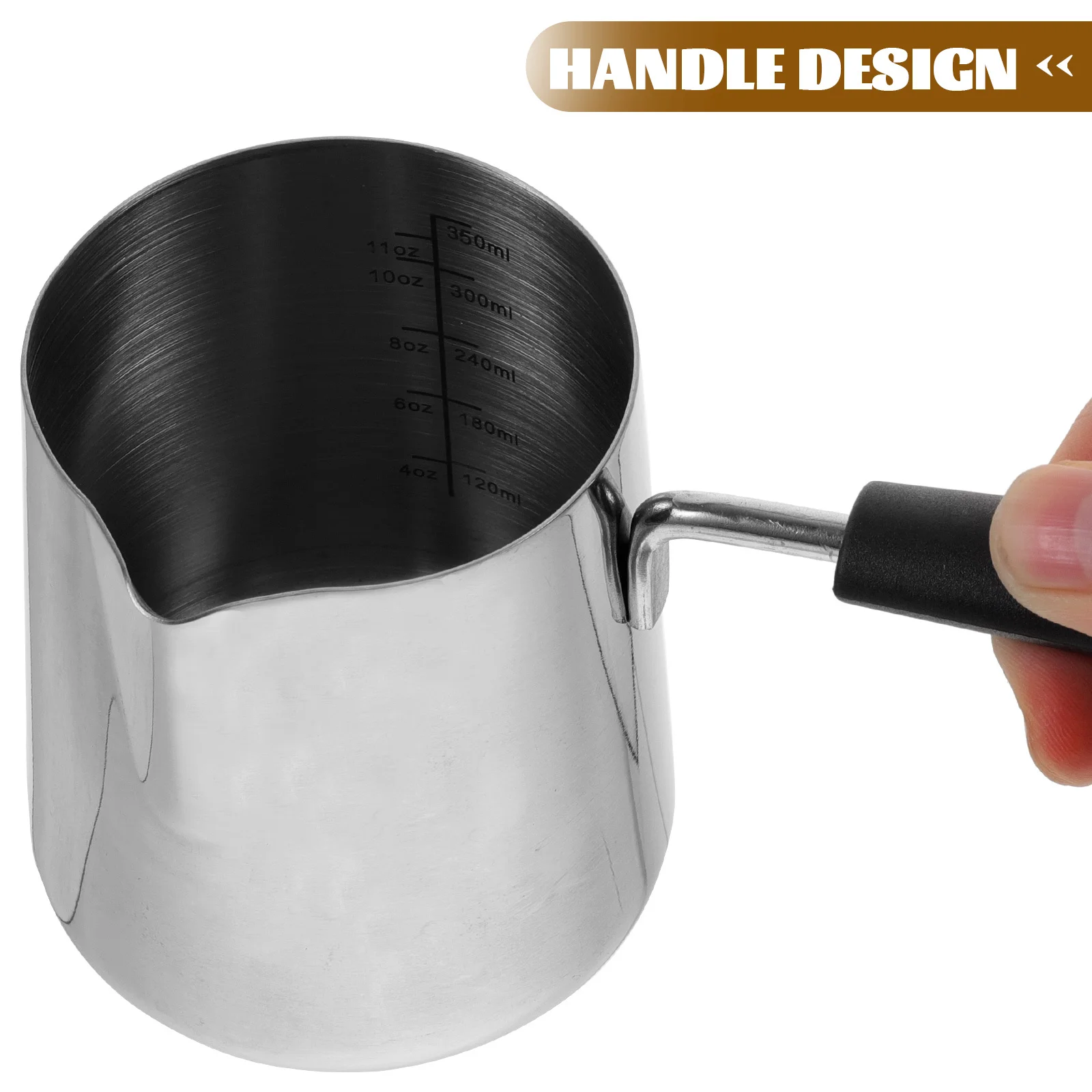 

Oil Pot Small Milk Pot Stainless Steel Saucepan Handle Deepened Pouring Spout Rapid Heating for Gas Induction Stove