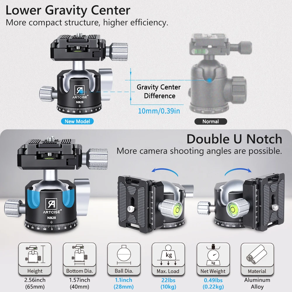 Imagem -04 - Artcee-mini Tripé de Fibra de Carbono para Câmera Dslr e Telefone Celular Compacto e Portátil com 360 ° Panorama Ballhead Cs15c