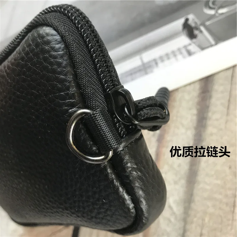 Casual Zipper Short Wallet Male Genuine Leather Purse Card Holder Wallet Fashion Mini Clutch Bag 2023 New