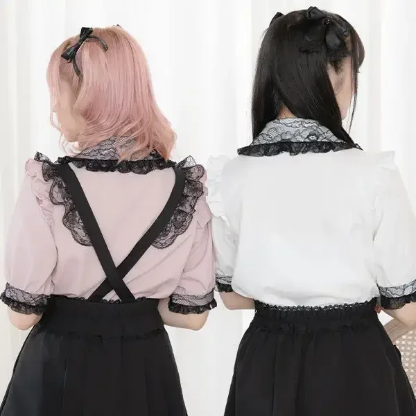 Vêtements Lolita pour filles, chemisier en dentelle à nœud doux, chemises à manches en Y de style japonais, chemisier document solide, mignon, printemps, été, 2023