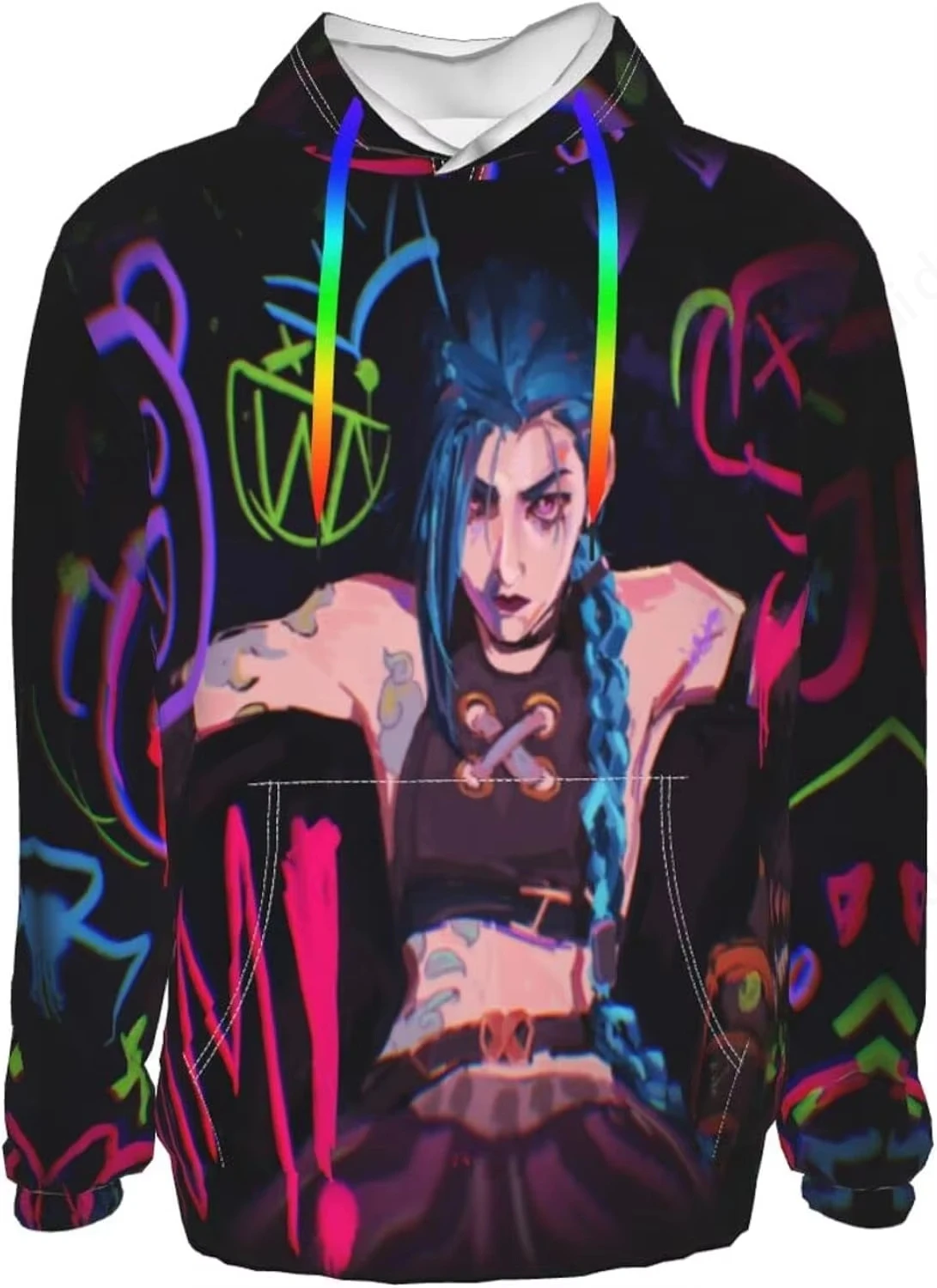 Anime Hoodie 3d Game Arcane League Jinx Print Graphic Hoodie Men Women Fashion Oversized Hoodies Sweatshirt Boy Coat JacketS NEW