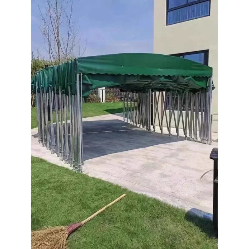 Large mobile push-pull canopy outdoor rainproof shrinkage shed