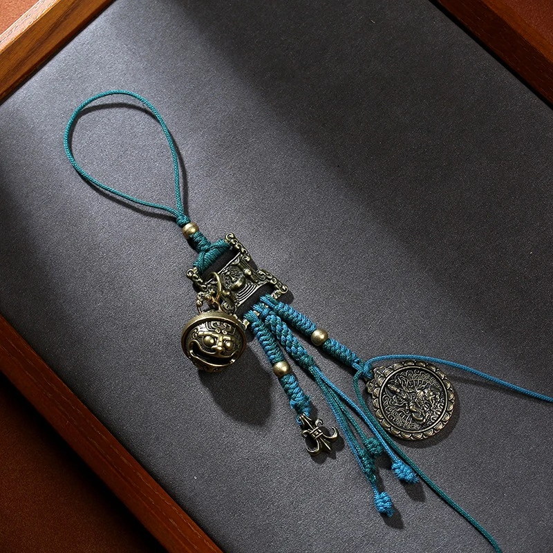 

Handmade woven bag pendant, Heavenly Iron Nine Palaces Eight Trigrams pendant, tassel Tibetan ethnic windmill hanging accessory