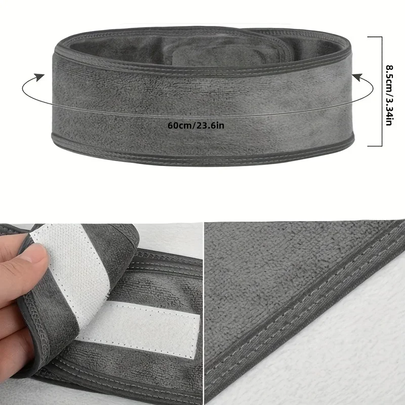 Women's Adjustable Wide Headband - Great Cosmetic Accessory for Yoga, Sports, Spa, Bath, Shower, Makeup and Face Wash