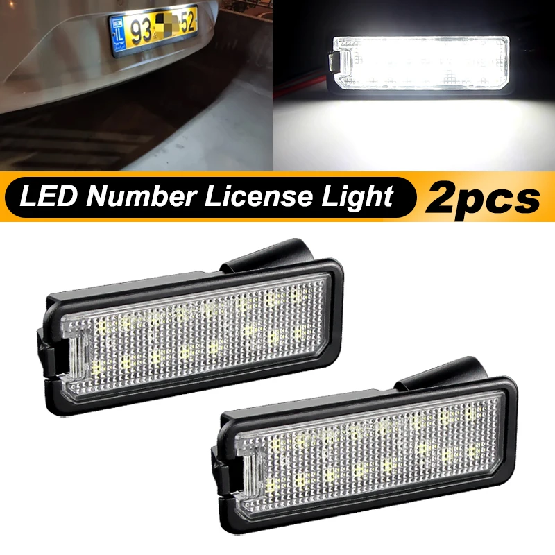 2pcs For Volkswagen Polo 6N2 9N 6R 6C LED Rear License Number Plate Light Lamp CANBus Error Free Car Accessories