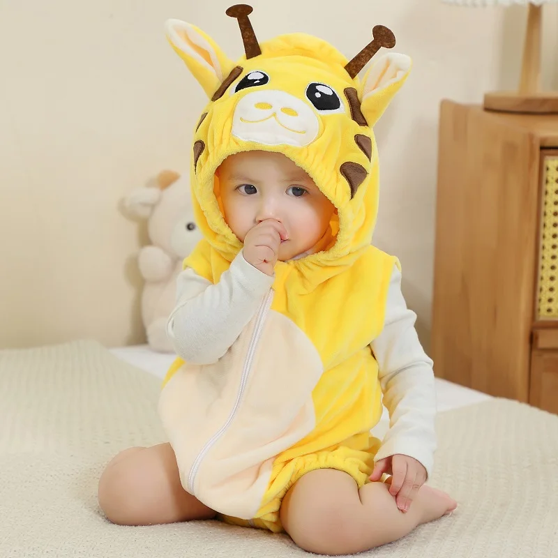 MICHLEY Giraffe Baby Romper Bodysuit Sleeveless Newborn Clothes Infant Toddler Clothing Halloween Photography Prop For Boy Girls