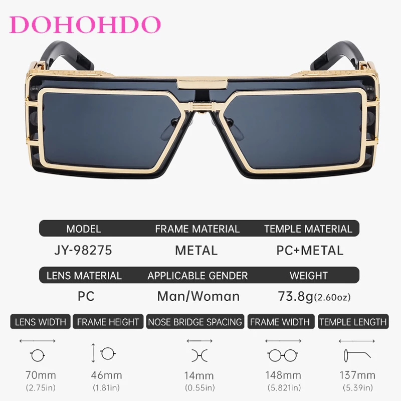 Cyberpunk Y2K Square Metal Women Sunglasses Trend Luxury Brand Designer Sunglass Men Outdoor Driving Shade Goggles Unisex UV400 - Image 5