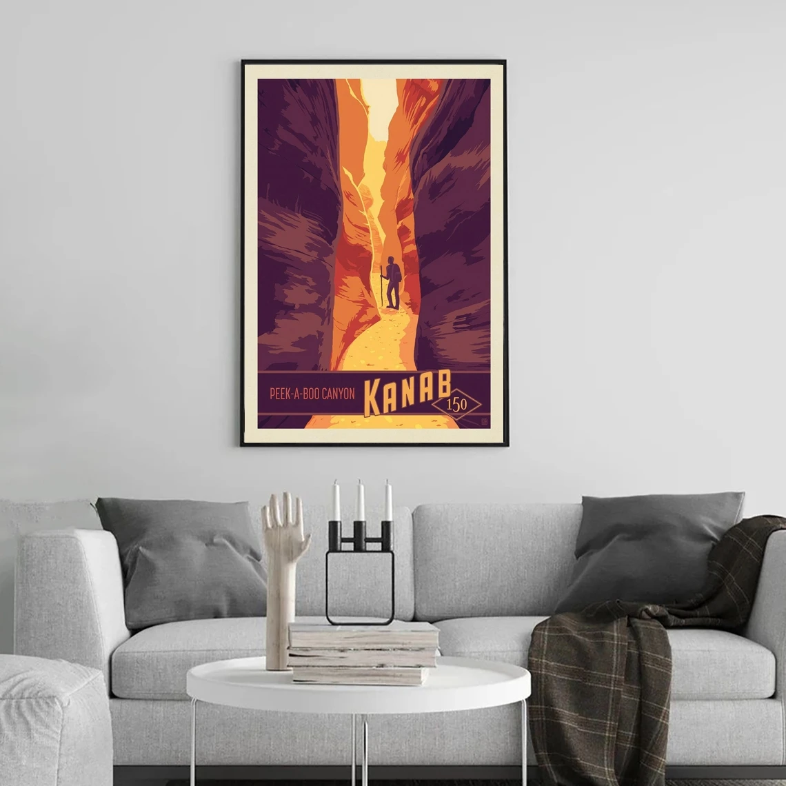 ملصق كين كاونتي يوتا، طباعة سفر بيكابو كانيون، هدايا المشي لمسافات طويلة لمحبي السفر، فن جداري مؤطر عتيق، ديكور منزلي