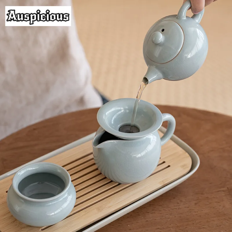 Azure Ru Kiln Porcelain Tea Infusor Aesthetic Tea Diffuser Tea Strainer Tea Making Tea Filter Drinkware Accessories Decoration