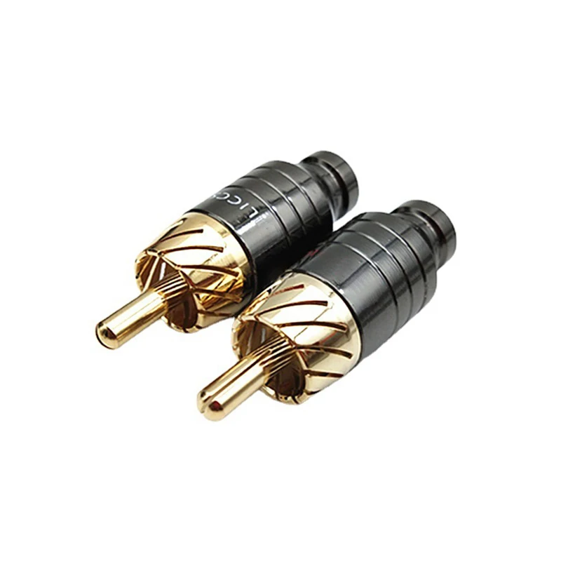 

1pair Luxury Soldering RCA Plug Jack Connector Speaker Audio Output/Input Adapter Plug Gold plated Earphone connector jack