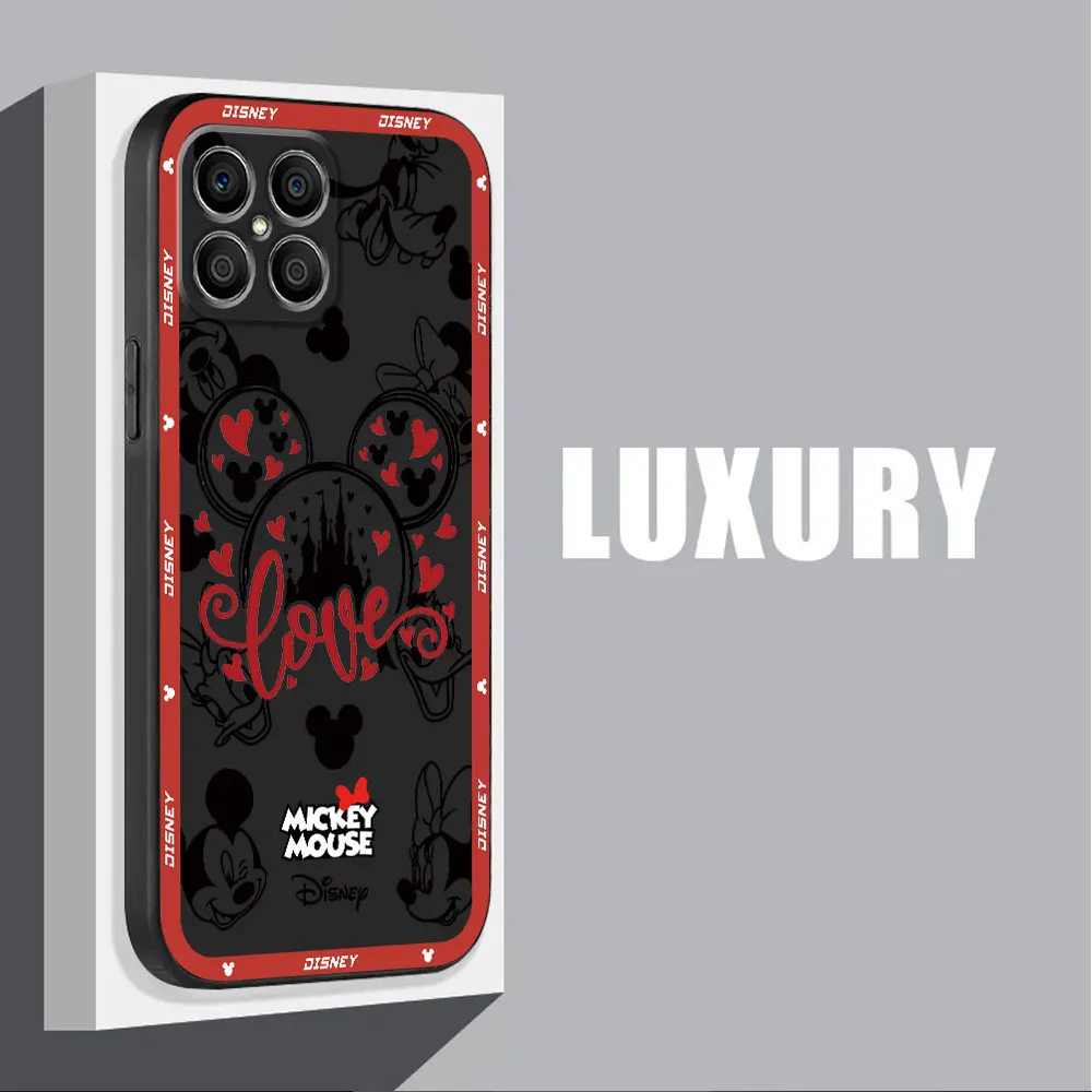 เคสโทรศัพท์ลายศิลปะโลโก้หนูดิสนีย์เกราะป้องกันเสริมกันกระแทกนิ่ม TPU สำหรับ Honor X6a 70 Magic5 Lite X8a X9a 90 Pro X7 8X X6 X8