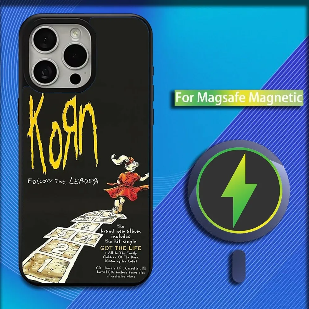 K-Korn Rock Band Phone Case For iPhone 16,15,14,13,12,11,Plus,Pro,Max,Mini Magsafe Magnetic Wireless Charging