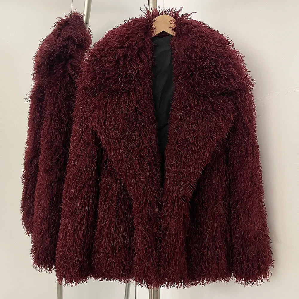 

Fur Coat Eco-friendly New in Winter Fluffy Fur Women Long Sleeve Warm Faux Fur Jacket Female Street Office Lady Chic Outerwear