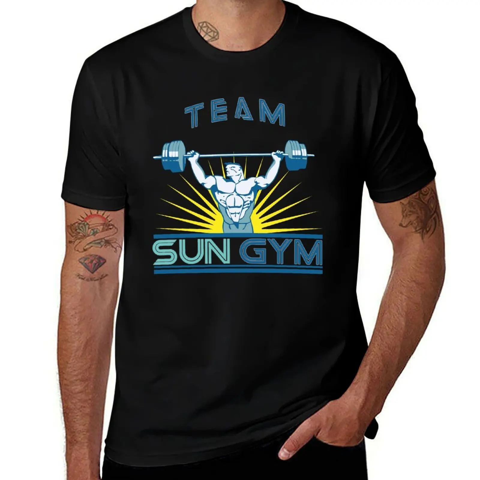 Team Sun Gym T-Shirt Running Performance Short Sleeve Tee T-Shirt