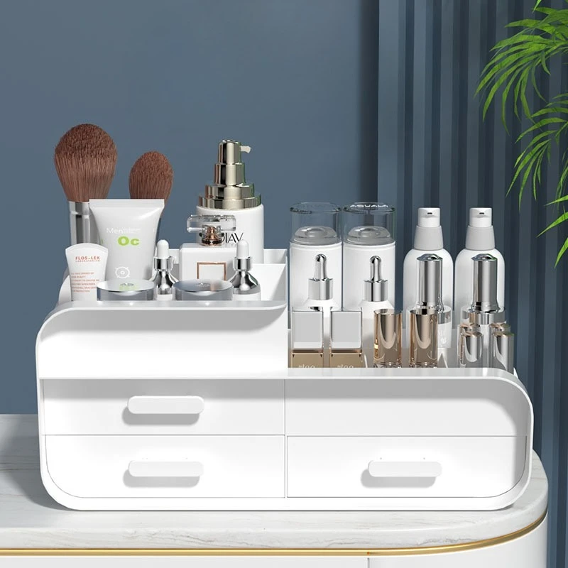 Large Capacity Drawer-type Cosmetics Organizer Rack Makeup Storage Box Dressing Table Powder Lipstick Dust-proof Storage Boxes