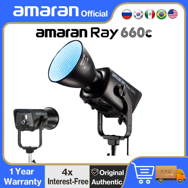 【IN STOCK】amaran Ray 660c 660W Full-color Bowens Mount COB Light Powered by OmniColor Video Recording Light by Aputure
