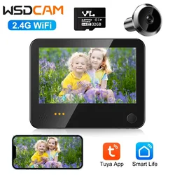 Wsdcam Wifi Radar Deurbel Voordeur Tuya Kijkgaatje Deurbel 6000Mah Batterij Draadloze Wifi Camera Pir Bewegingsdetectie