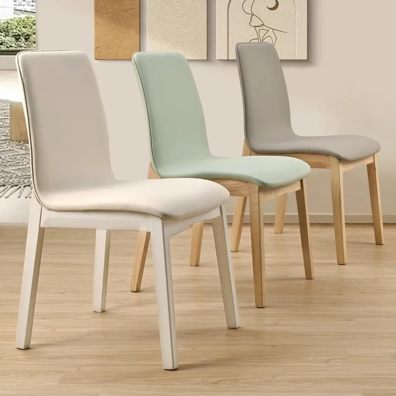 French Solid Wood Dining Chair Simple Light Luxury Restaurant Manicure Dining Chair Prefabricated House Gamer Stoelen Furniture