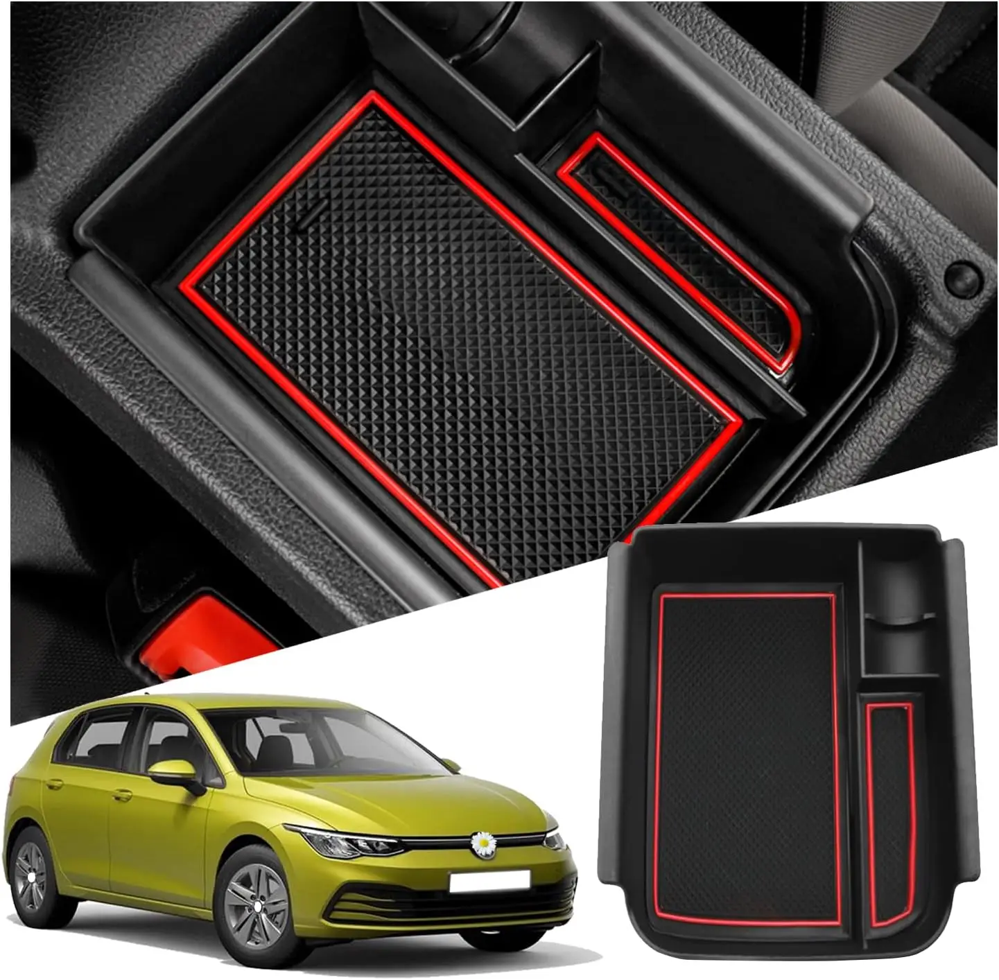 

Car Central Console Armrest Box Storage Tray Holder For Volkswagen VW Golf 8 MK8 Golf8 2019-2024 Door Storage Box Accessories
