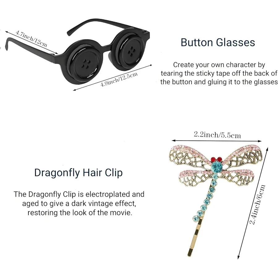Conjunto de colar de grampo de cabelo de libélula elegante para mulheres acessórios de fantasia de Halloween meias elegantes e combinação de ornamento de cabelo fo