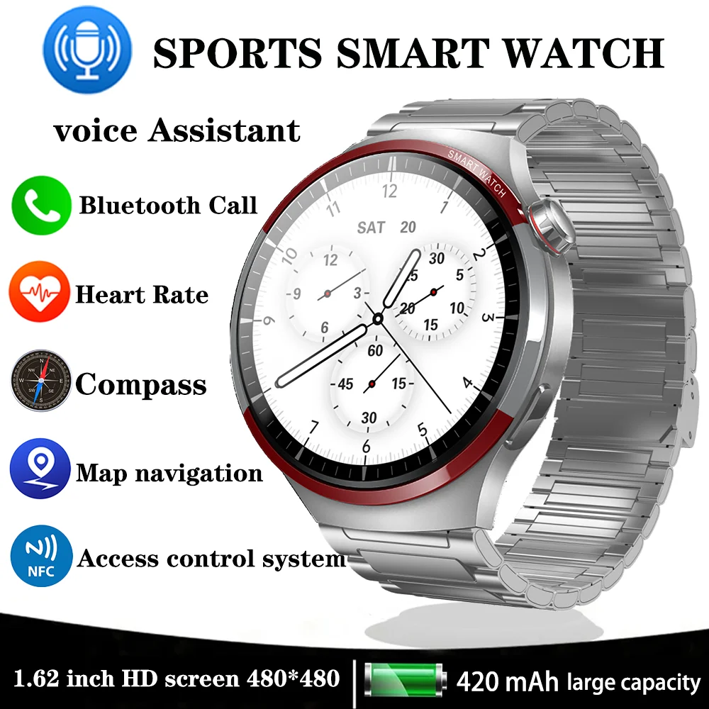 Xiaomi Mijia New Smart Watch Man NFC Compass Bluetooth Call Voice Assistant Women's Watches Map Navigation Sport Fitness Tracker