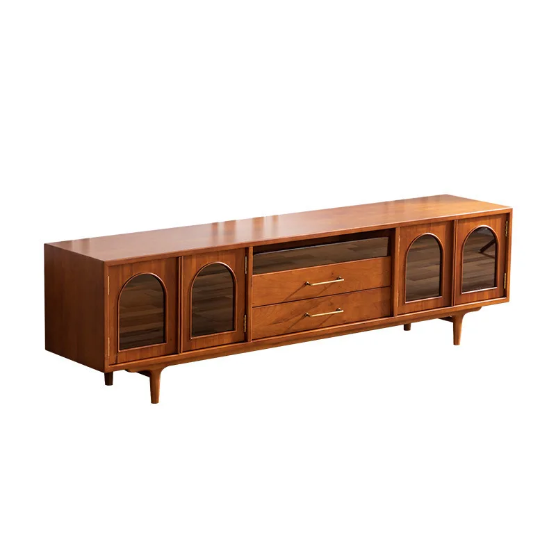 

Home living room retro storage audio-visual cabinet, small apartment multi-functional low cabinet