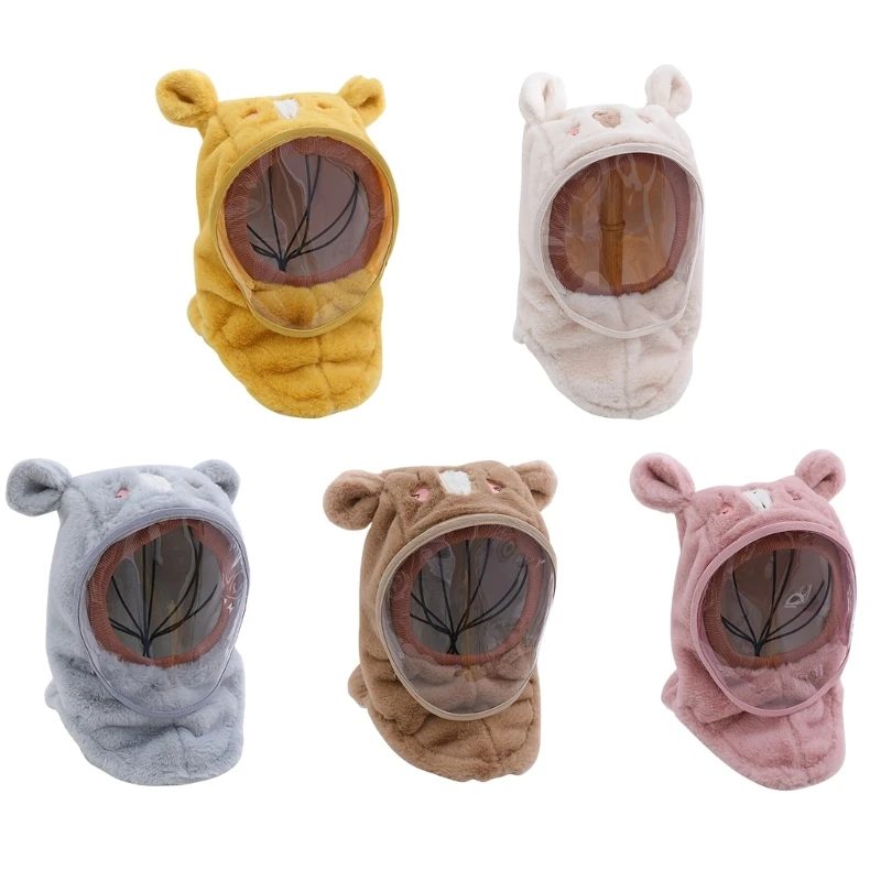 

2022 New Girls Neck Scarf + Bear Hat Anti-droplet Face Shield Thicken Hat Scarf