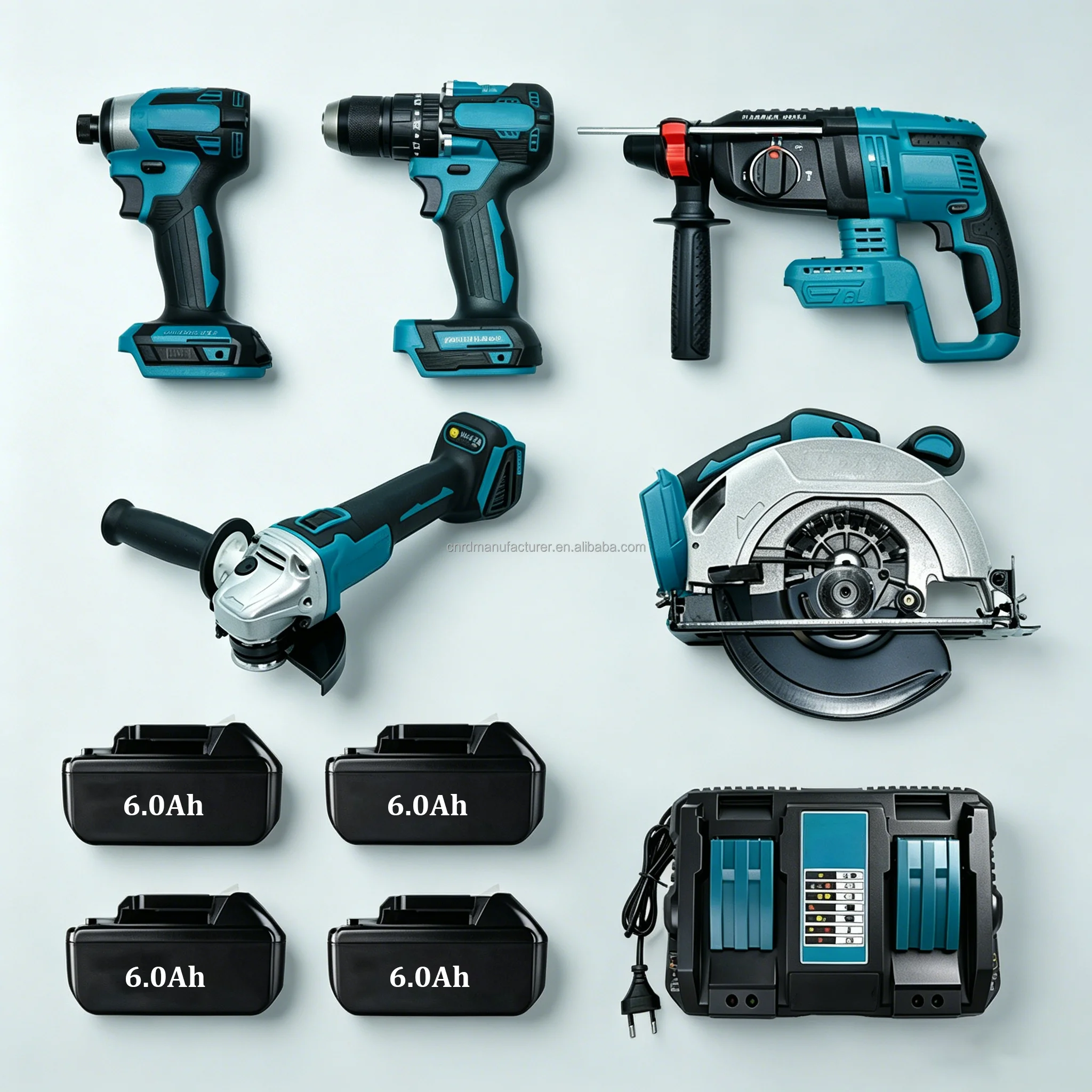 For MKT Kit Multifonction Marteau Perceuse Meuleuse Scie Tournevis Outils Chantier Professionnel 18V
