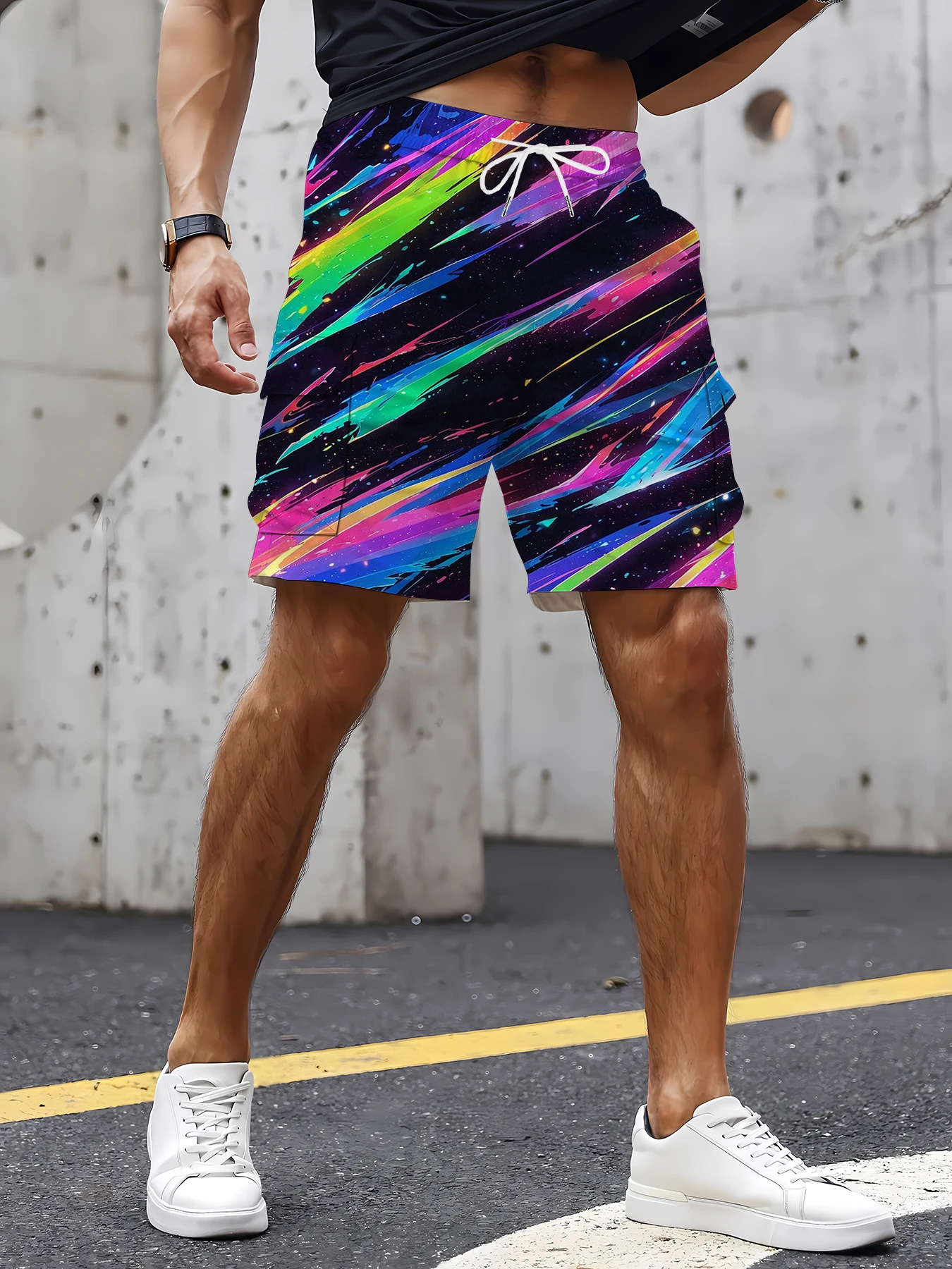 

Men's Multi-Pocket Printed Work Cargo Shorts Durable Utility Pockets Heavy Duty Casual Workwear Shorts