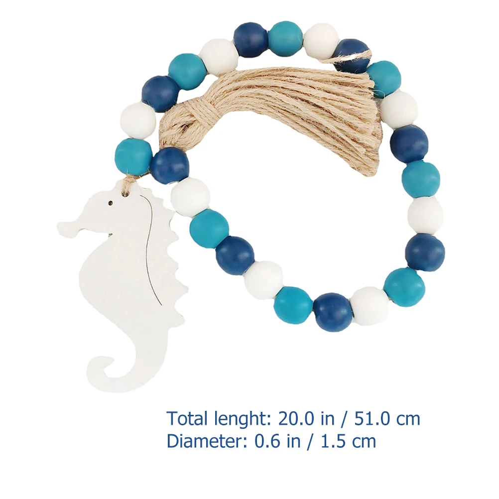 

Ocean Theme Wooden Bead Tassel Garland Decorative Hanging For Home Bedroom Wall Stairs Wood Hemp Rope Indoor Outdoor