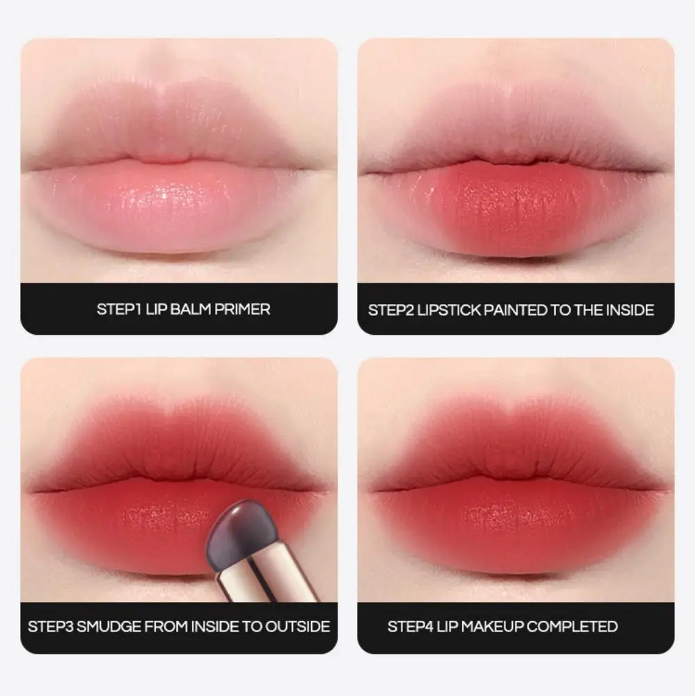 GECOMO Soft Silicone Lip Brush For Lipstick Coloring Natural Smudge Portable Lip Makeup Brush
