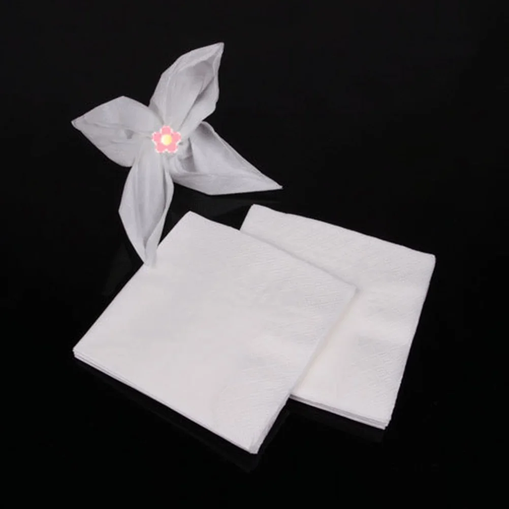 300 Sheets Old Fashioned Dining Table White Linen Napkins Decor Paper Towel for Restaurant