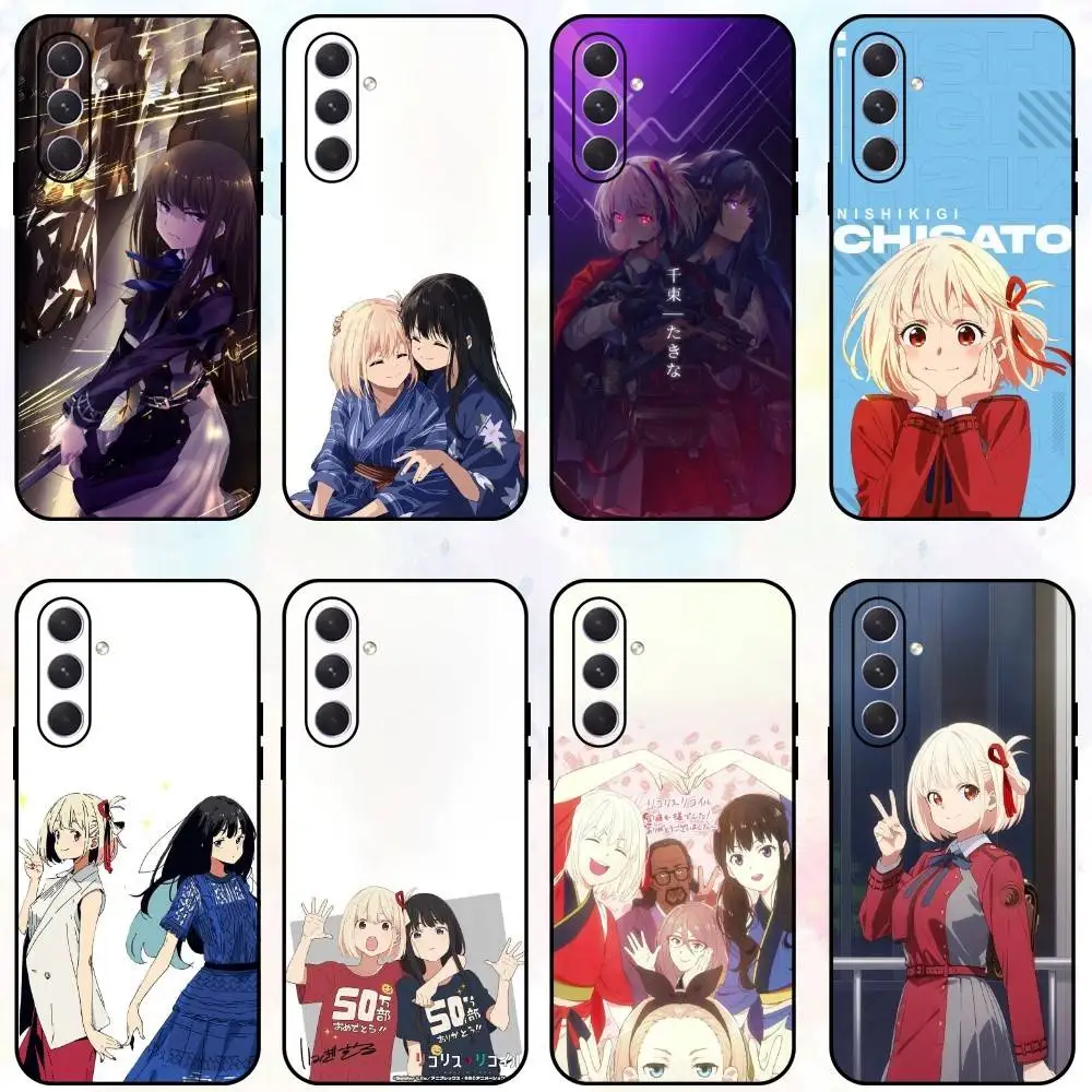 

L-Lycoris Anime R-Recoil Phone Case For Samsung Galaxy A73,A72,A71,A70,A53,A52,A51,Others Soft Black Shell