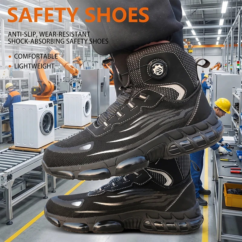 2026 Popular Plastic Toe Cap Kevlar Midsole Safety Shoes, Work Shoes, Mining Boots, Impact Resistant and Puncture Resistant