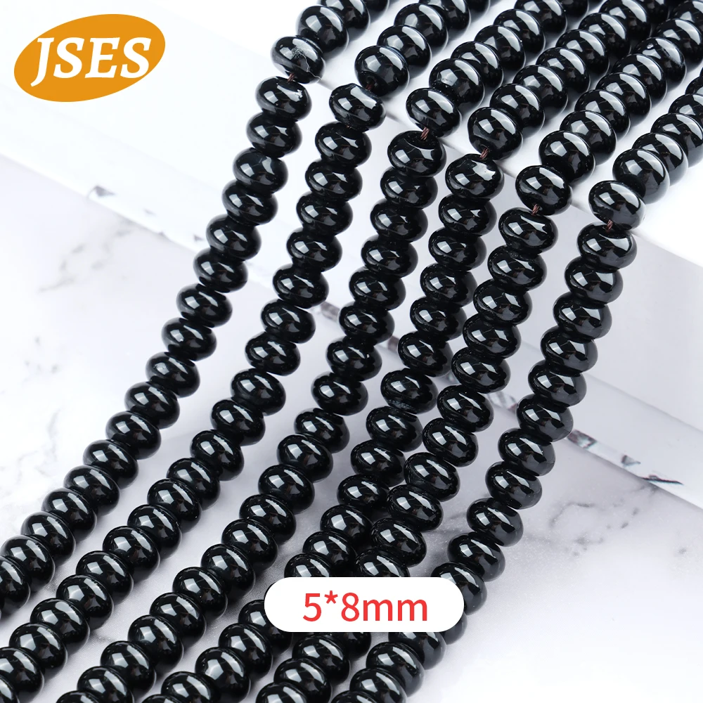 

Wholesale AA Natural Black Agate Onyx 5*8mm 10*8mm Rondelle Beads Jewelry Making Bracelets Necklace DIY Accessories Beads