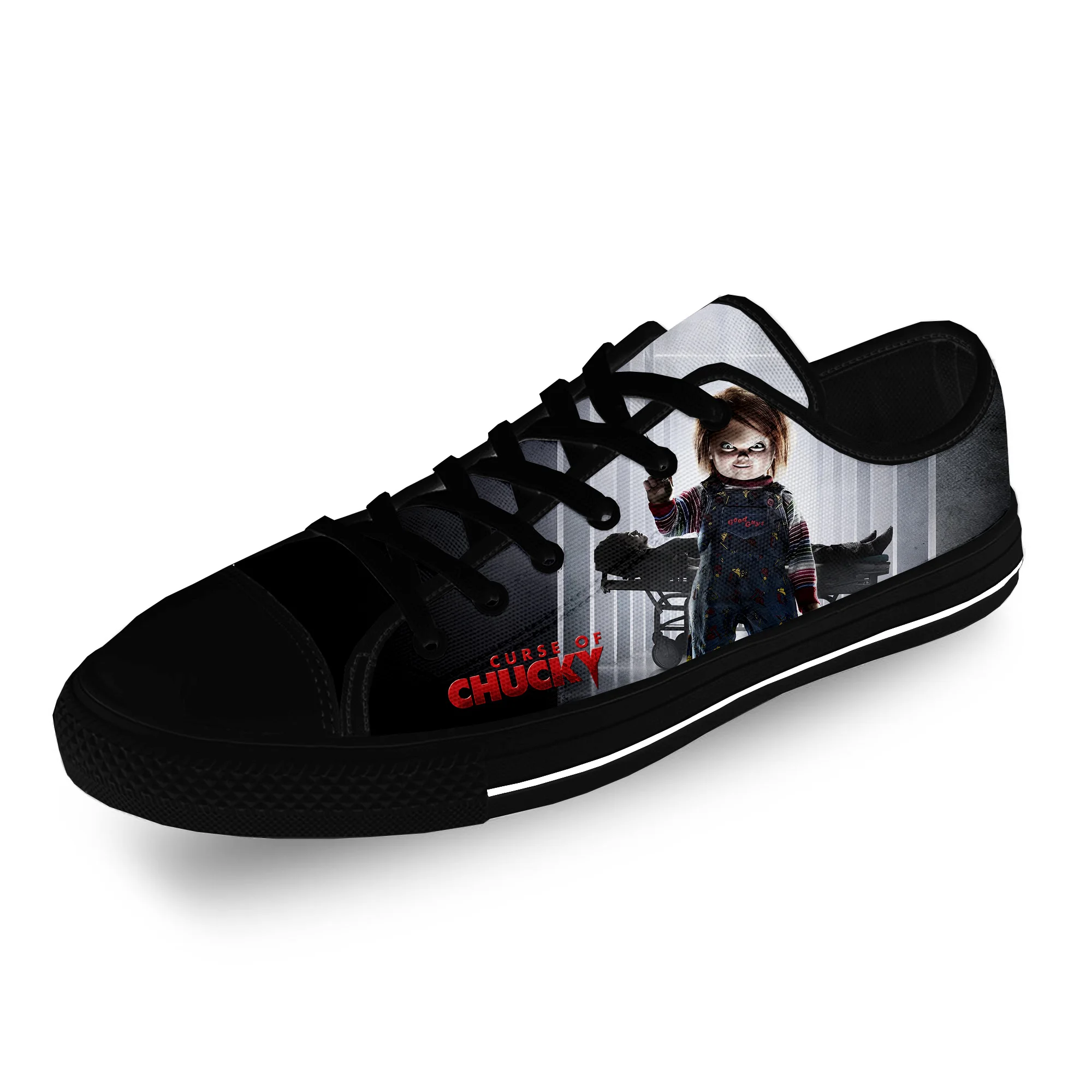 Movie Horror Childs Play Chucky Casual Cloth Fashion 3D Print Low Top Canvas Shoes Men Women Lightweight Breathable Sneakers