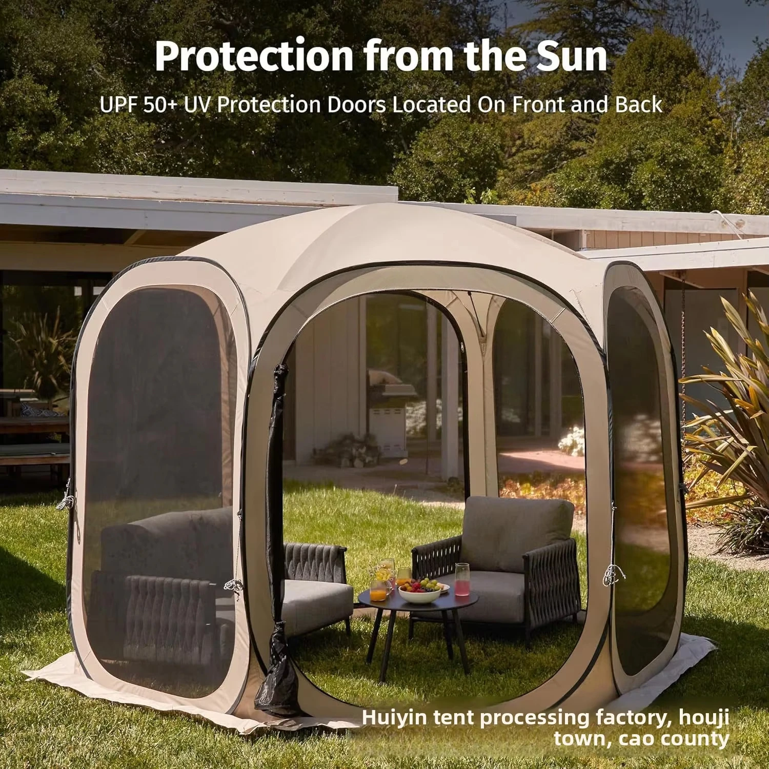 New outdoor ventilated and breathable foldable camping tent; portable spherical tent 1000-1500mm waterproof and moisture-proof