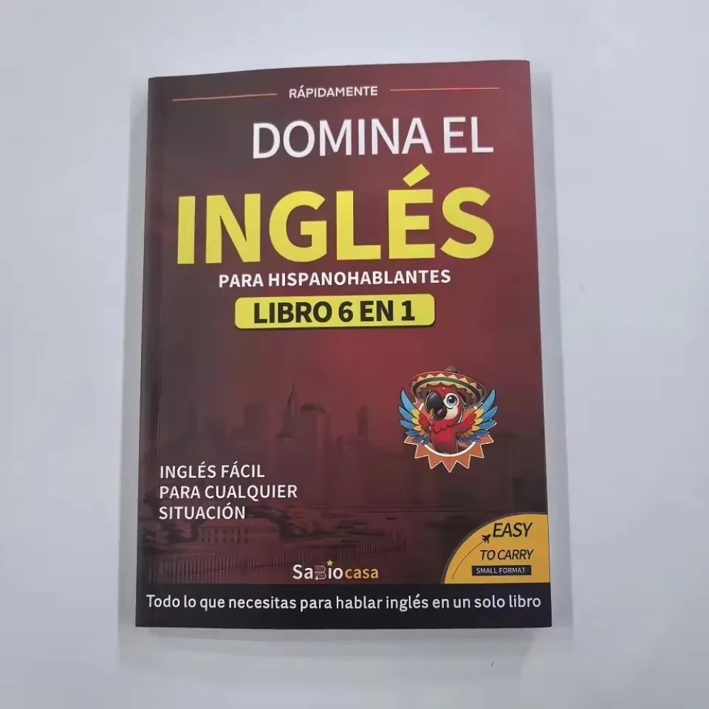 Beginner English Books 6-in-1 Spanish Edition - Easy Language Learning Workbook with Dictionary for Reading Study Supplies