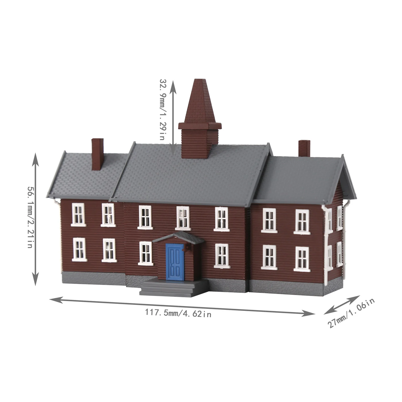 Maqueta de Escala N 1:160, Kit de Construcción de Edificio Escolar de Dos Pisos, JZN5893