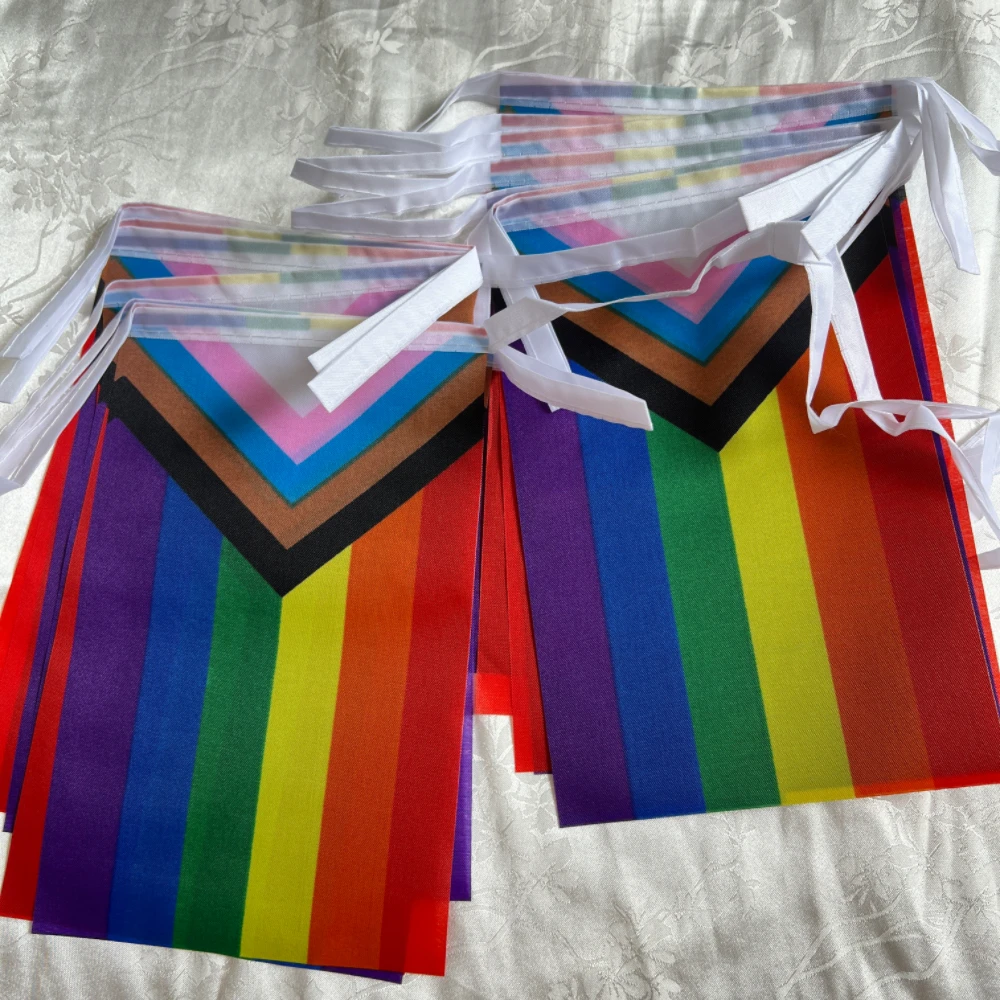 CZYRainbow string Flags 14x21cm 20 pz/set Rainbow Peace Flags Banner Pride bandiera LGBT bandiere arcobaleno lesbiche